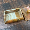 Onyx Trinket Jewelry Box Warm Caramel Rust Cream E