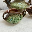 McCoy Green Daisy Tea Set Teapot Sugar Creamer Vin