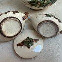 McCoy Ivy Teaset Teapot Sugar Creamer Green Beige 