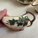 McCoy Ivy Teaset Teapot Sugar Creamer Green Beige 