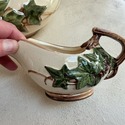 McCoy Ivy Teaset Teapot Sugar Creamer Green Beige 