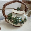 McCoy Ivy Teaset Teapot Sugar Creamer Green Beige 