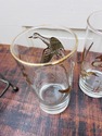 Golden Mallards 8 Highball Glasses w Orignal Carri