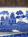 Vintage Blue Willow Covered Butter Dish Oblong Jap