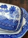 Vintage Blue Willow Covered Butter Dish Oblong Jap