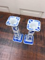 Blue White Asian Taper Candlestick Holders Orienta