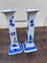 Blue White Asian Taper Candlestick Holders Orienta