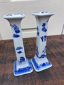 Blue White Asian Taper Candlestick Holders Orienta