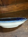 Blue Crystalline Artist Signed Glass Pottery Bowl 
