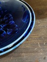 Blue Crystalline Artist Signed Glass Pottery Bowl 
