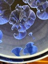 Blue Crystalline Artist Signed Glass Pottery Bowl 