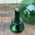 Green Glass Decanter Ships Captain Hand Blown Flat