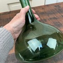 Green Glass Decanter Ships Captain Hand Blown Flat