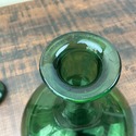 Green Glass Decanter Ships Captain Hand Blown Flat