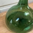 Green Glass Decanter Ships Captain Hand Blown Flat