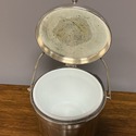 Rogers MCM Silverplate Ice Bucket White Glass Insu