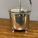 Rogers MCM Silverplate Ice Bucket White Glass Insu