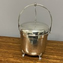 Rogers MCM Silverplate Ice Bucket White Glass Insu
