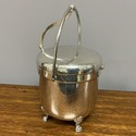 Rogers MCM Silverplate Ice Bucket White Glass Insu
