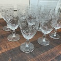 10 Etched Footed Water Wine Glasses Rock Sharpe Fl