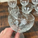 9 Libbey Rock Sharpe Brandy Snifters Etched Cornfl