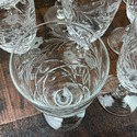 11 Wine Claret Glasses Footed Etched Cornflower Fe