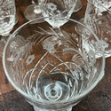 11 Wine Claret Glasses Footed Etched Cornflower Fe