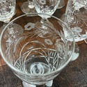 11 Wine Claret Glasses Footed Etched Cornflower Fe