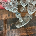 11 Wine Claret Glasses Footed Etched Cornflower Fe