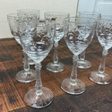 7 Libbey Rock Sharpe Cordial Brandy Glasses Dixie 