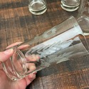 6 Vintage Etched Ice Tea Water Glasses Cornflower 