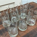6 Vintage Etched Ice Tea Water Glasses Cornflower 