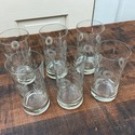 6 Vintage Etched Ice Tea Water Glasses Cornflower 