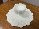 Westmoreland Cake Stand White Milk Glass Old Quilt