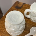 Large Sugar Creamer Spoon Set Westmoreland Quilted