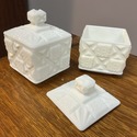 2 Westmoreland Square Boxes w Lids Trinket Vanity 