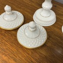 Pair Westmoreland Tall Urns w Lids Roses & Bows il