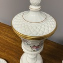 Pair Westmoreland Tall Urns w Lids Roses & Bows il