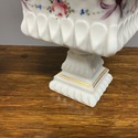Pair Westmoreland Milk Glass Wedding Boxes Footed 