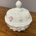 Milk Glass Round Powder Box Trinket Box Westmorela