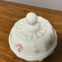 Milk Glass Round Powder Box Trinket Box Westmorela