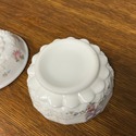 Milk Glass Round Powder Box Trinket Box Westmorela