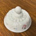 Milk Glass Round Powder Box Trinket Box Westmorela