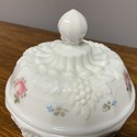 Milk Glass Round Powder Box Trinket Box Westmorela