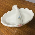 Westmoreland Milk Glass Basket Paneled Grape Hand 