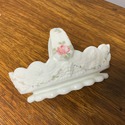 Westmoreland Milk Glass Basket Paneled Grape Hand 