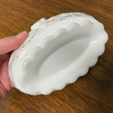 Westmoreland Milk Glass Basket Paneled Grape Hand 