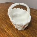 Westmoreland Milk Glass Basket Paneled Grape Hand 
