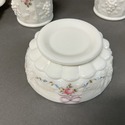 Milk Glass Vanity Set Roses and Bows Westmoreland 