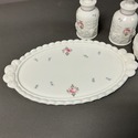Milk Glass Vanity Set Roses and Bows Westmoreland 